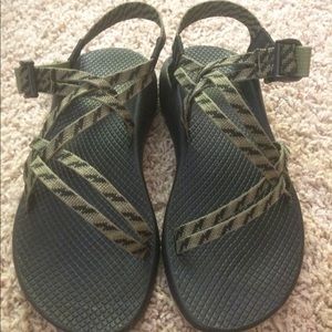 Olive Green Black Design Double Chaco Sandal 9
